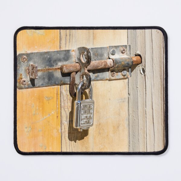 Item preview, Rusty Padlock On Weathered Wooden Door With Peeling Paint, Vintage Keyhole And Texture designed and sold by Nmallia.