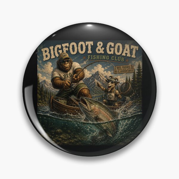 Item preview, Bigfoot and Goat Fishing Adventure Vintage Reel Friends designed and sold by NicheBloom.