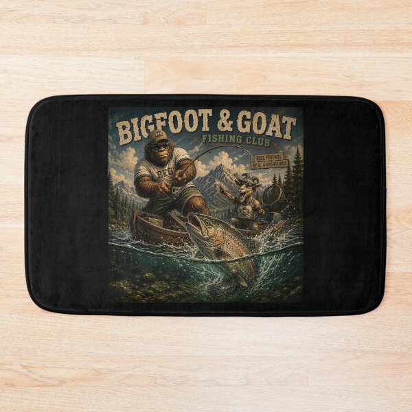 Item preview, Bigfoot and Goat Fishing Adventure Vintage Reel Friends designed and sold by NicheBloom.
