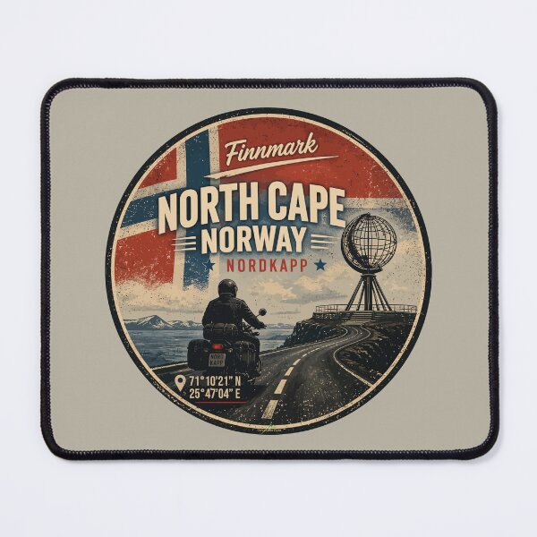 Item preview, Nordkapp North Cape Norway Motorcycle Sticker TShirt 05 designed and sold by OuterShellUK.