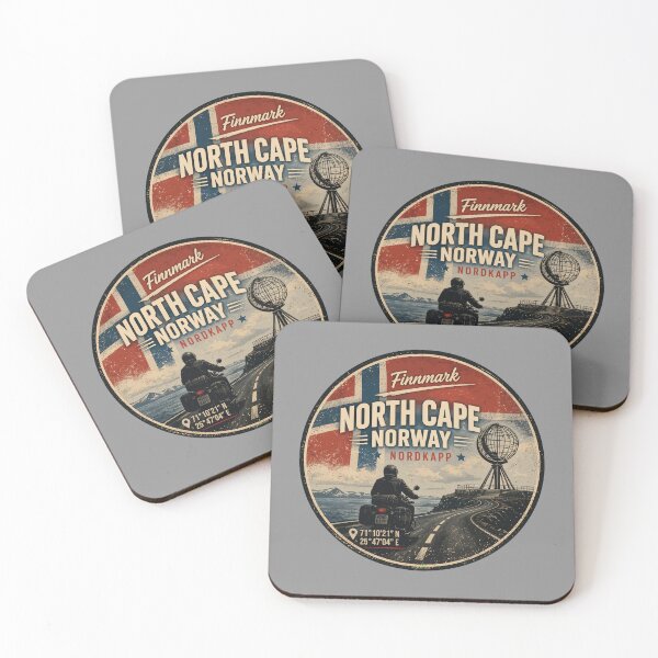 Item preview, Nordkapp North Cape Norway Motorcycle Sticker TShirt 05 designed and sold by OuterShellUK.