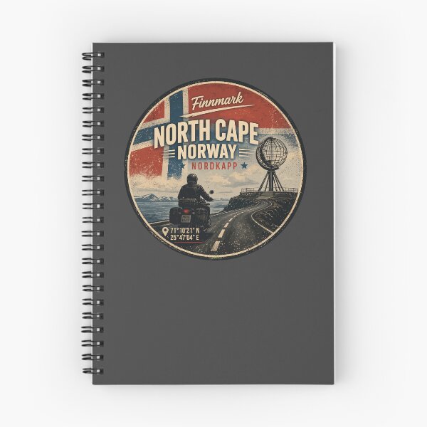 Item preview, Nordkapp North Cape Norway Motorcycle Sticker TShirt 05 designed and sold by OuterShellUK.