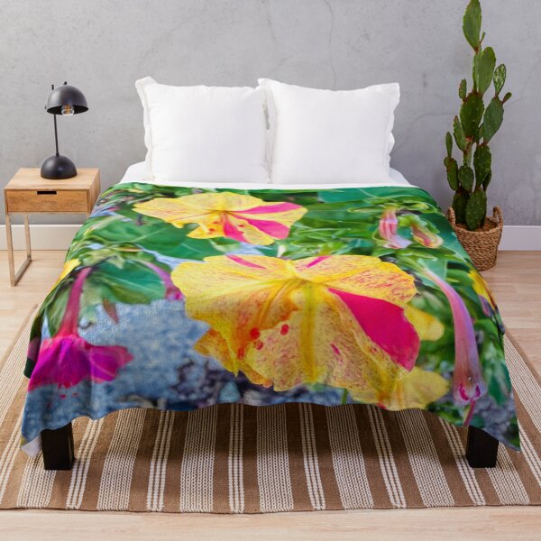 Item preview, Impressionist Four O'Clock Flower Yellow and Pink Digital Painting designed and sold by BalkanBloomArt.