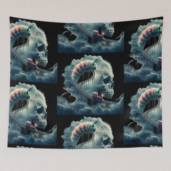 Item preview, Giant Caterpillar Rollercoaster Inside Skull Dreamscape designed and sold by LujziWorld.