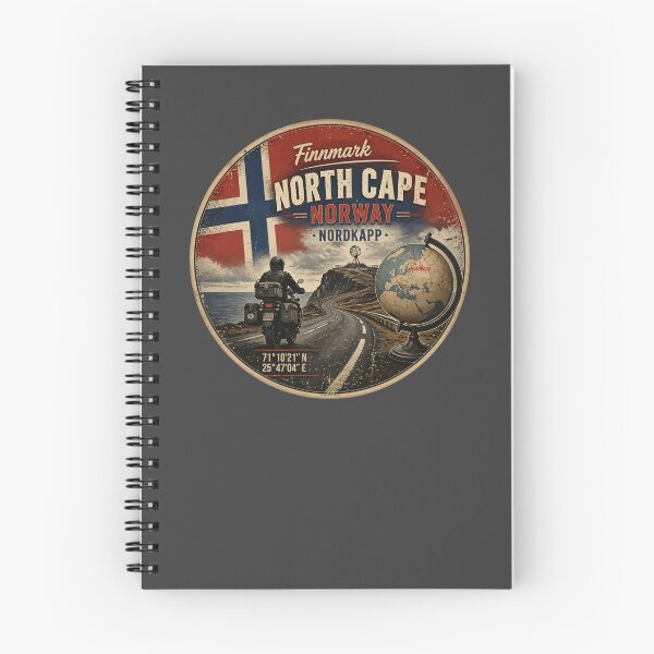 Item preview, Nordkapp North Cape Norway Motorcycle Sticker TShirt 06 designed and sold by OuterShellUK.