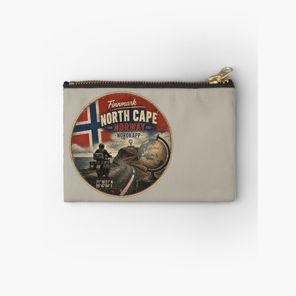 Item preview, Nordkapp North Cape Norway Motorcycle Sticker TShirt 06 designed and sold by OuterShellUK.