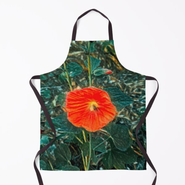Item preview, Impressionist Burnt Orange Hollyhock Moody Garden designed and sold by BalkanBloom.