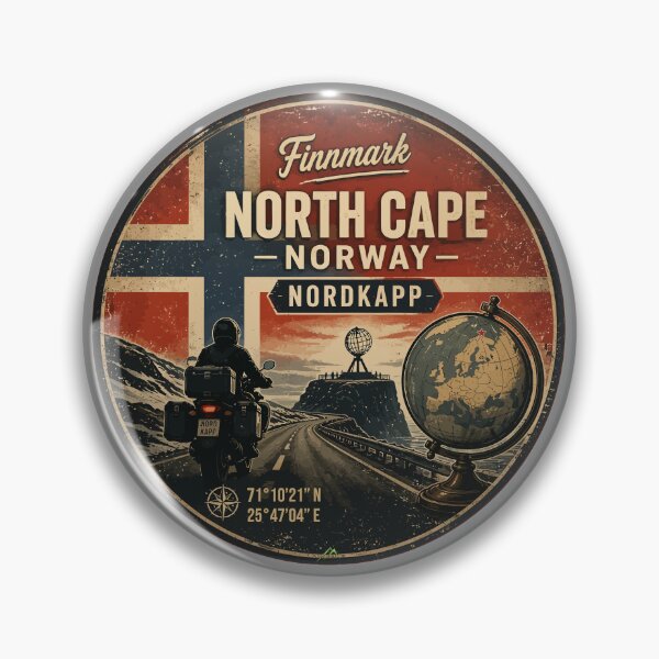 Item preview, Nordkapp North Cape Norway Motorcycle Sticker TShirt 07 designed and sold by OuterShellUK.