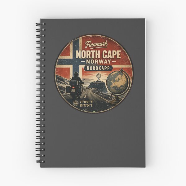 Item preview, Nordkapp North Cape Norway Motorcycle Sticker TShirt 07 designed and sold by OuterShellUK.