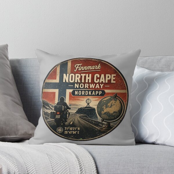Item preview, Nordkapp North Cape Norway Motorcycle Sticker TShirt 07 designed and sold by OuterShellUK.