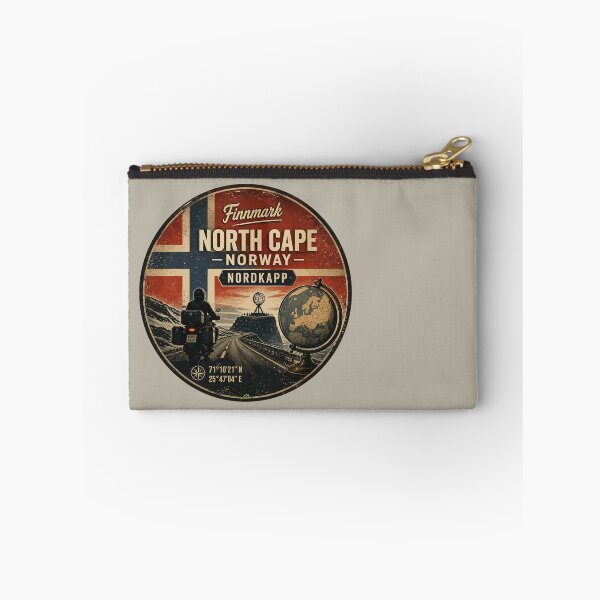 Item preview, Nordkapp North Cape Norway Motorcycle Sticker TShirt 07 designed and sold by OuterShellUK.