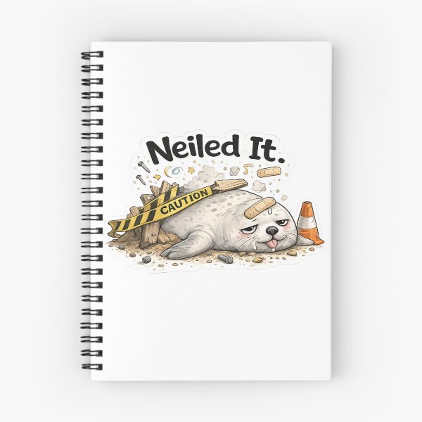 Item preview, Neiled It Construction Seal | Funny Seal Pun Meme designed and sold by Doodle ⭐⭐⭐⭐⭐.