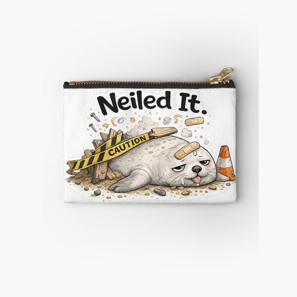 Item preview, Neiled It Construction Seal | Funny Seal Pun Meme designed and sold by Doodle ⭐⭐⭐⭐⭐.