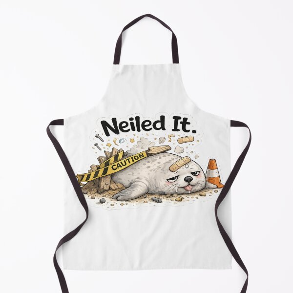 Item preview, Neiled It Construction Seal | Funny Seal Pun Meme designed and sold by Doodle ⭐⭐⭐⭐⭐.