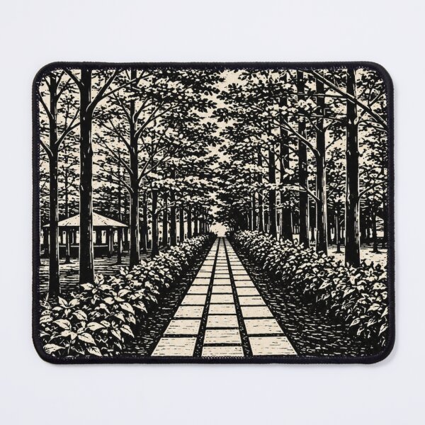 Item preview, Indian Garden path | Botanical Linocut designed and sold by Linoluca.