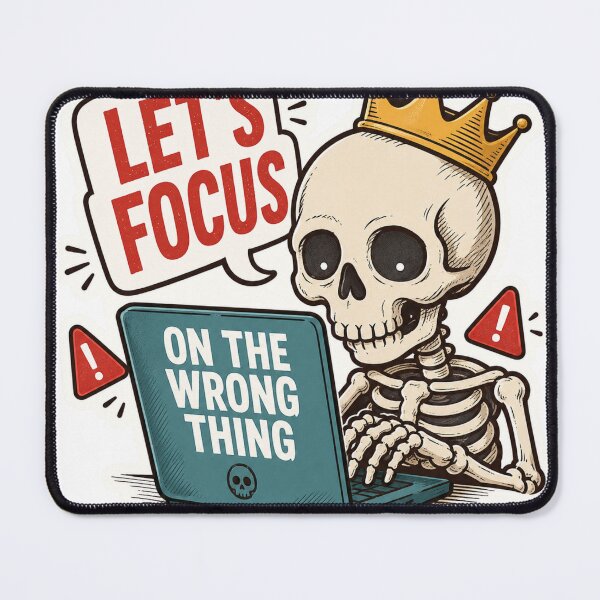 Item preview, Let's Focus On The Wrong Thing Funny Skeleton Productivity Shirt designed and sold by Backsay.