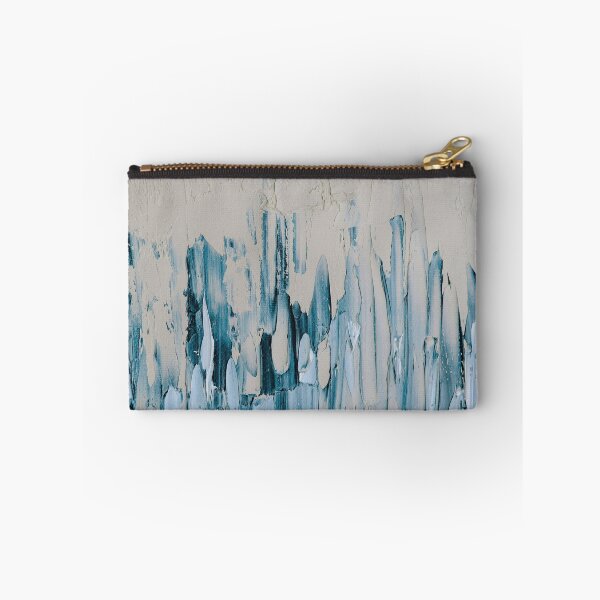 Item preview, Winter Drip – Abstract Blue and Cream Vertical Brushstroke Design designed and sold by BuckaBaby.