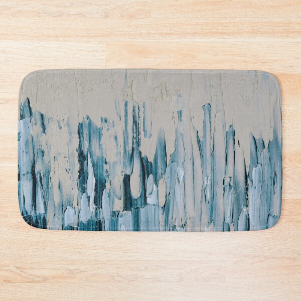 Item preview, Winter Drip – Abstract Blue and Cream Vertical Brushstroke Design designed and sold by BuckaBaby.