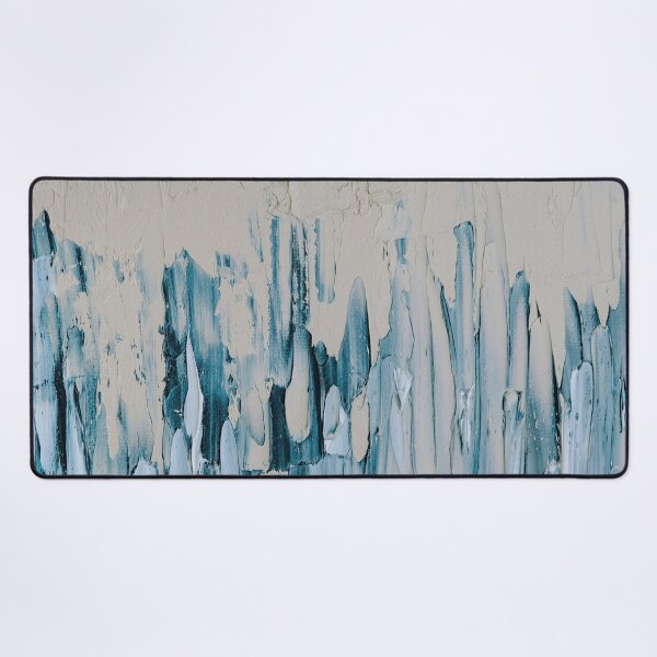 Item preview, Winter Drip – Abstract Blue and Cream Vertical Brushstroke Design designed and sold by BuckaBaby.