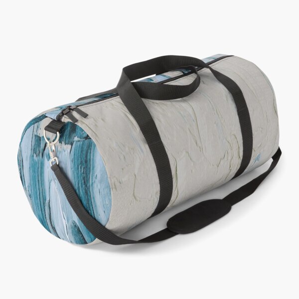 Item preview, Winter Drip – Abstract Blue and Cream Vertical Brushstroke Design designed and sold by BuckaBaby.