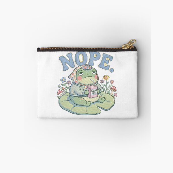 Item preview, Kawaii Frog Drinking Juice Nope Funny Introvert Anti Social Meme designed and sold by WorldShop17.