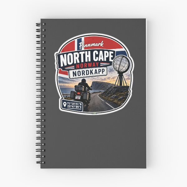 Item preview, Nordkapp North Cape Norway Motorcycle Sticker TShirt 08 designed and sold by OuterShellUK.