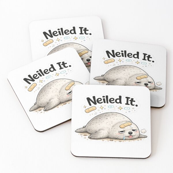 Item preview, Neiled It Seal | Funny Pun Seal Meme designed and sold by Doodle ⭐⭐⭐⭐⭐.