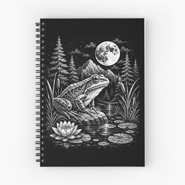 Item preview,  Woodland Moonlit Frog on Lily Pad Mushroom  Vintage designed and sold by SOUFIANE1991.