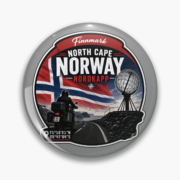 Item preview, Nordkapp North Cape Norway Motorcycle Sticker TShirt 09 designed and sold by OuterShellUK.