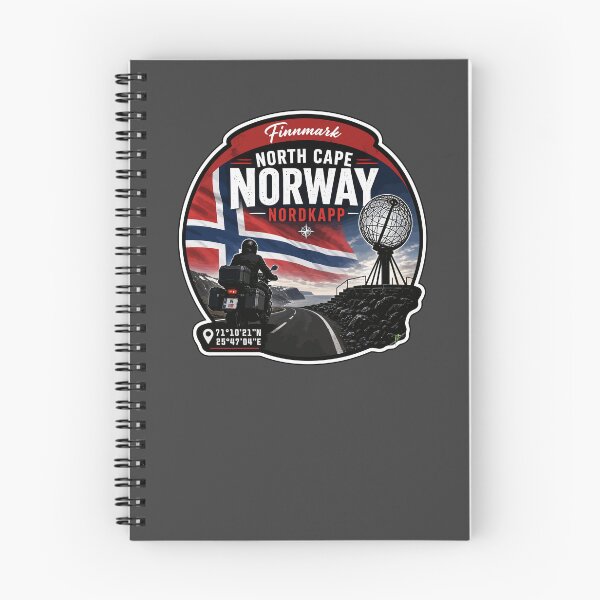 Item preview, Nordkapp North Cape Norway Motorcycle Sticker TShirt 09 designed and sold by OuterShellUK.