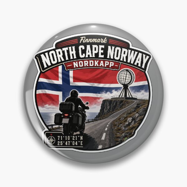 Item preview, Nordkapp North Cape Norway Motorcycle Sticker TShirt 10 designed and sold by OuterShellUK.