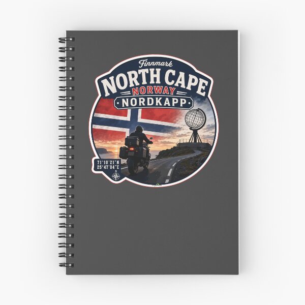Item preview, Nordkapp North Cape Norway Motorcycle Sticker TShirt 11 designed and sold by OuterShellUK.