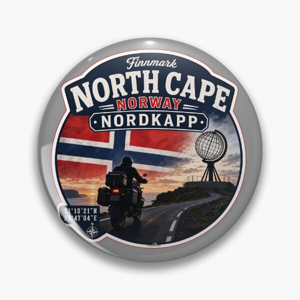 Item preview, Nordkapp North Cape Norway Motorcycle Sticker TShirt 11 designed and sold by OuterShellUK.