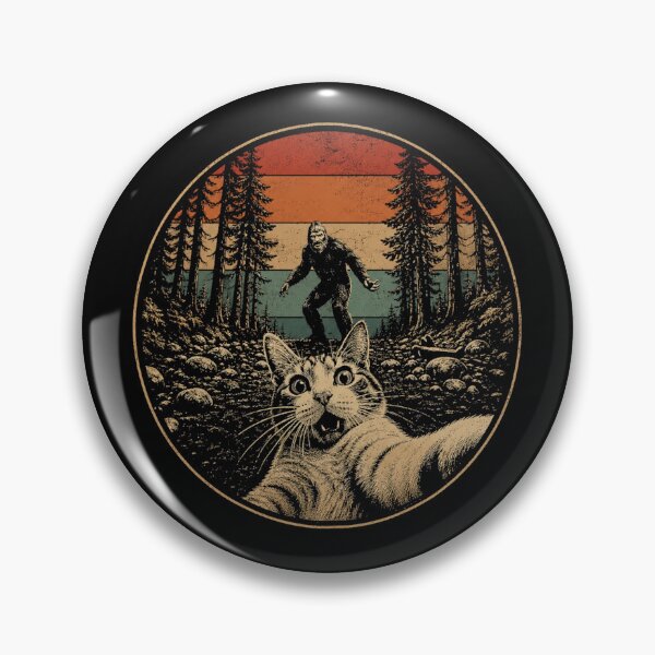 Item preview, Bigfoot Cat Selfie Retro Forest Mystery Adventure designed and sold by Moizento.
