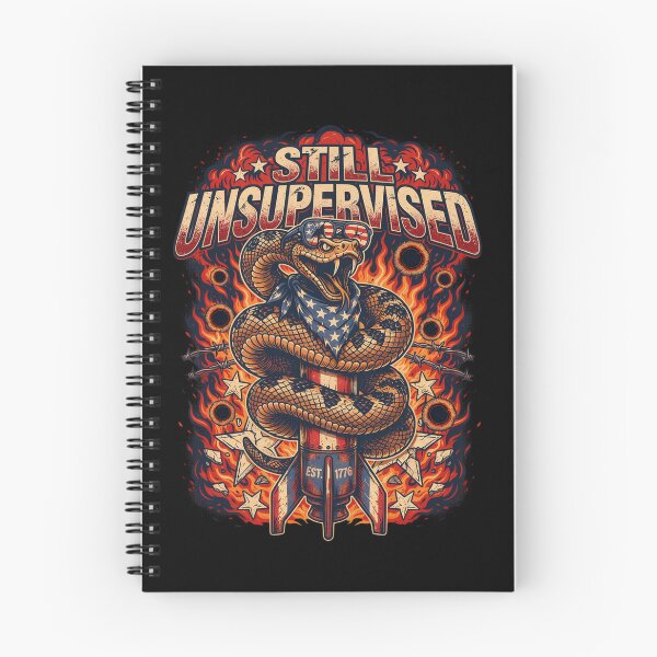 Item preview,  Still Unsupervised Coiled Rattlesnake Flame Rocket Tee v1 designed and sold by DarylWelsh2024.