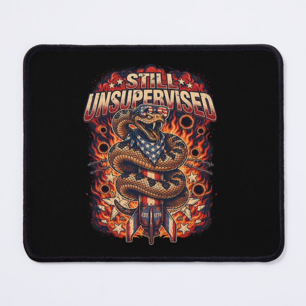 Item preview, Still Unsupervised Coiled Rattlesnake Flame Rocket Tee v1 designed and sold by DarylWelsh2024.