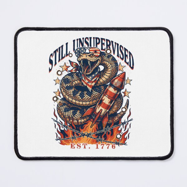 Item preview,  Still Unsupervised Coiled Rattlesnake Flame Rocket Tee v2 designed and sold by DarylWelsh2024.
