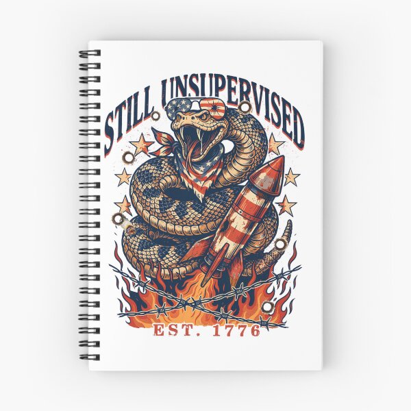 Item preview,  Still Unsupervised Coiled Rattlesnake Flame Rocket Tee v2 designed and sold by DarylWelsh2024.