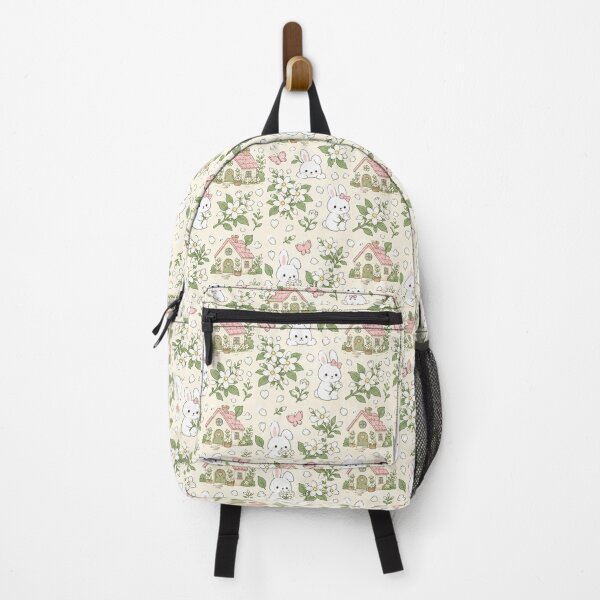 Item preview, Bunny Jasmine Cottage Kawaii Floral Pattern designed and sold by Soft Berry Studio.