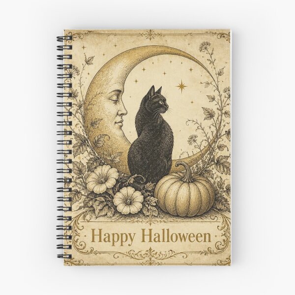 Item preview, Ivory Vintage Halloween Moon Cat Design designed and sold by SunnyDesign82.