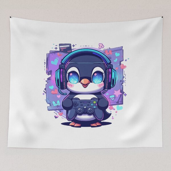 Item preview, Cute Gamer Penguin Sticker | Kawaii Gaming Penguin with Controller | Anime Gaming Animal designed and sold by dreamz-world.