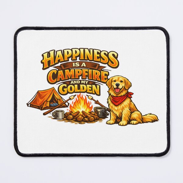 Item preview, Happiness Is a Campfire and My Golden – Camping Golden Retriever Design, Outdoor Dog Lover Shirt designed and sold by Sahil Randhawa.