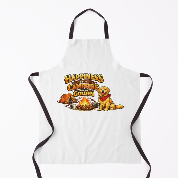 Item preview, Happiness Is a Campfire and My Golden – Camping Golden Retriever Design, Outdoor Dog Lover Shirt designed and sold by Sahil Randhawa.