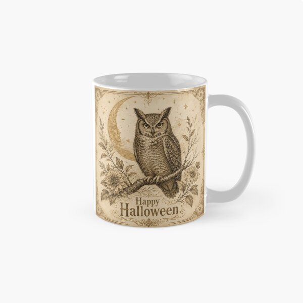 Item preview, Ivory Vintage Halloween Owl Design designed and sold by SunnyDesign82.