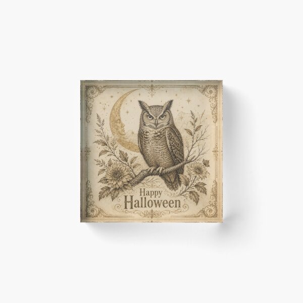 Item preview, Ivory Vintage Halloween Owl Design designed and sold by SunnyDesign82.