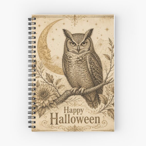 Item preview, Ivory Vintage Halloween Owl Design designed and sold by SunnyDesign82.