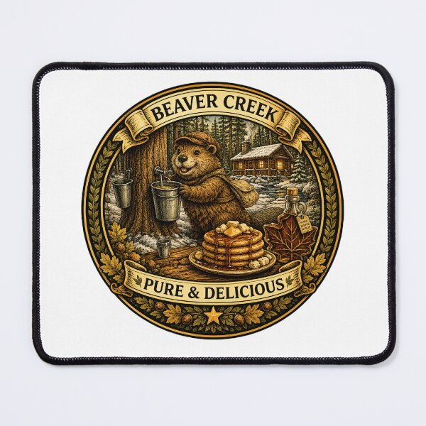 Item preview, Beaver Creek Maple Syrup | Cozy Woodland Beaver | Rustic Cabin Breakfast designed and sold by MrDev.
