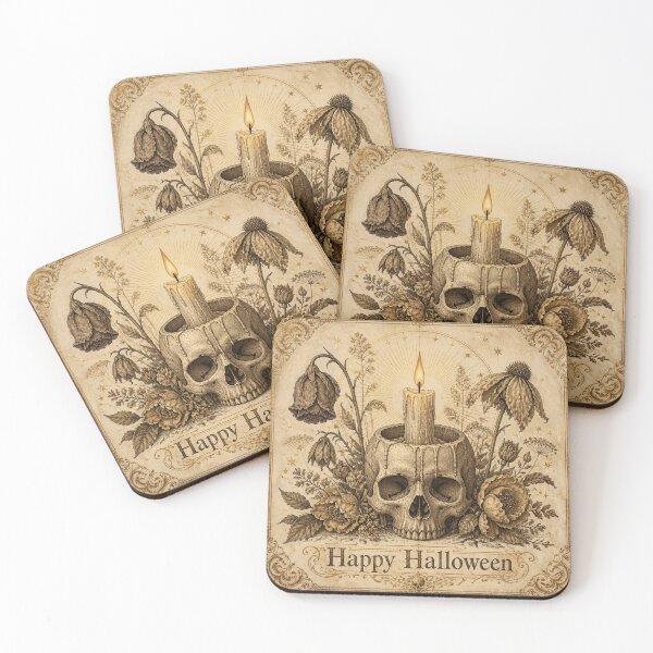 Item preview, Ivory Vintage Halloween Candle Skull Design designed and sold by SunnyDesign82.