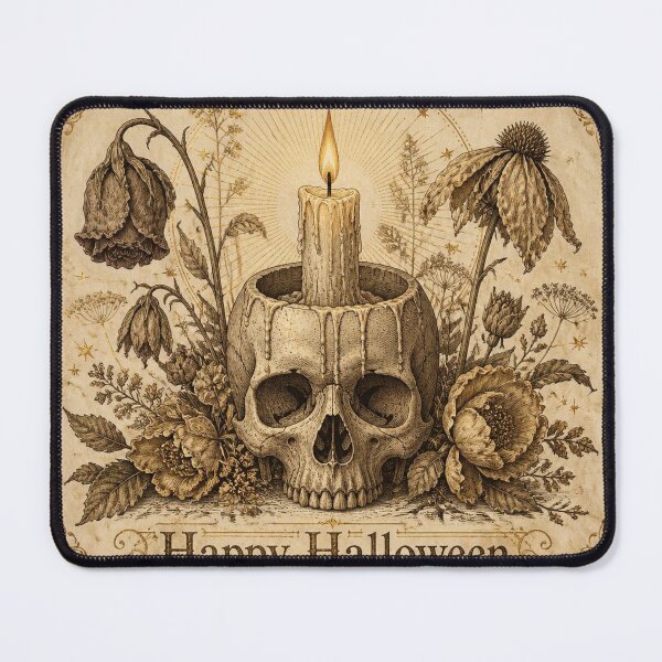 Item preview, Ivory Vintage Halloween Candle Skull Design designed and sold by SunnyDesign82.