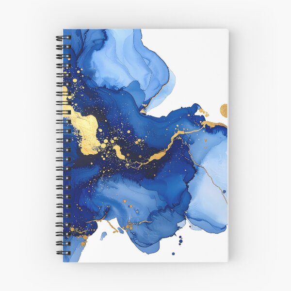 Item preview, Royal Blue and Gold Alcohol Ink Abstract designed and sold by BetweenForms.